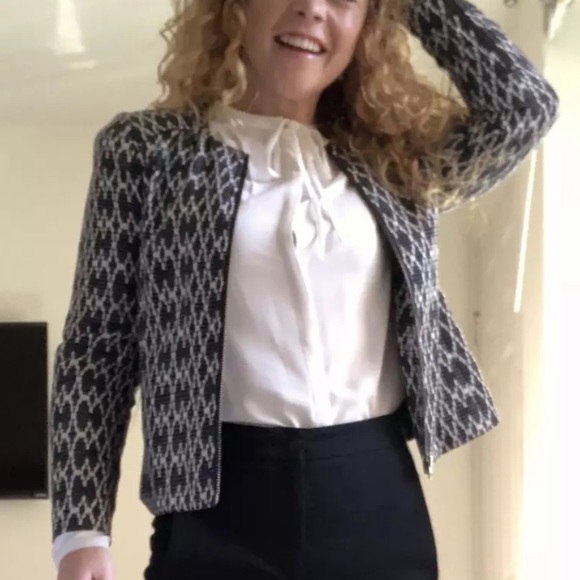 Express Cream Tie-Neck Blouse - Picture 2 of 7